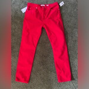 Re/Done red velvet pants